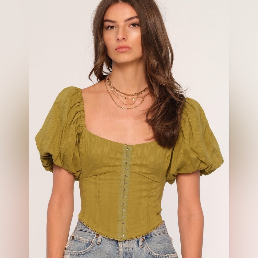 Heartloom Arisa Puff Sleeve Corset Top